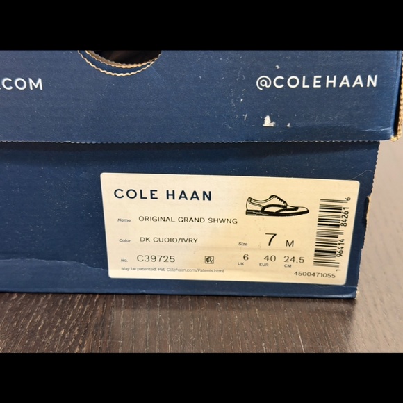 Cole Haan Original Grand Shortwing Oxford Shoes Dark Cuoio/Ivory Mens 7M main image 5